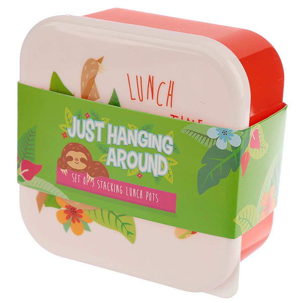 Set Of 3 Lunch Boxes - Just Hanging Around Sloth