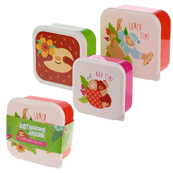 Set Of 3 Lunch Boxes - Just Hanging Around Sloth