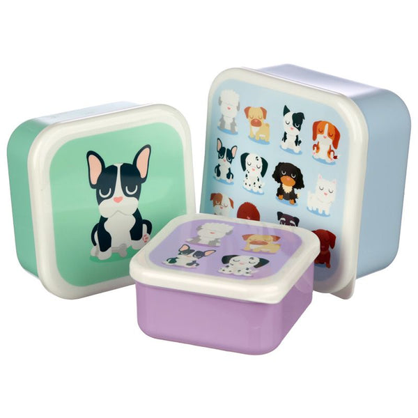 Set Of 3 Lunch Boxes - Dog Squad