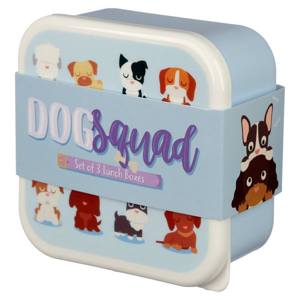 Set Of 3 Lunch Boxes - Dog Squad