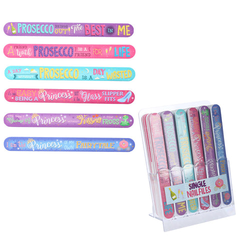 Prosecco and Princess Slogan Nail File