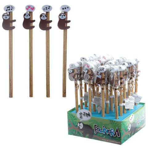 Sleepy Sloth Pencil with Eraser Topper