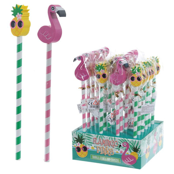 Tropical Pencils with Eraser Toppers