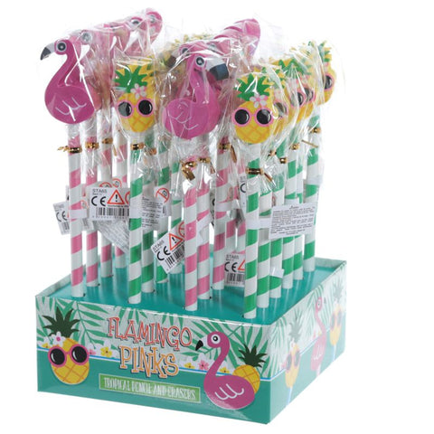 Tropical Pencils with Eraser Toppers