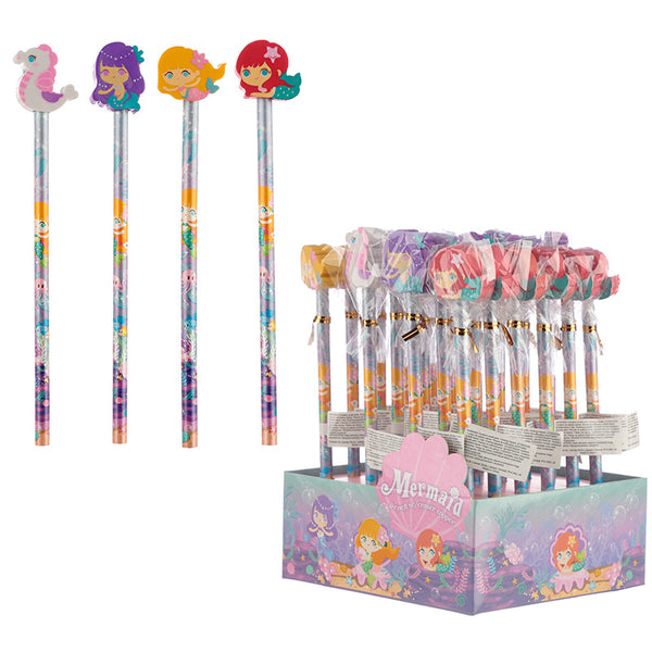 Mermaid Pencil with Eraser Top