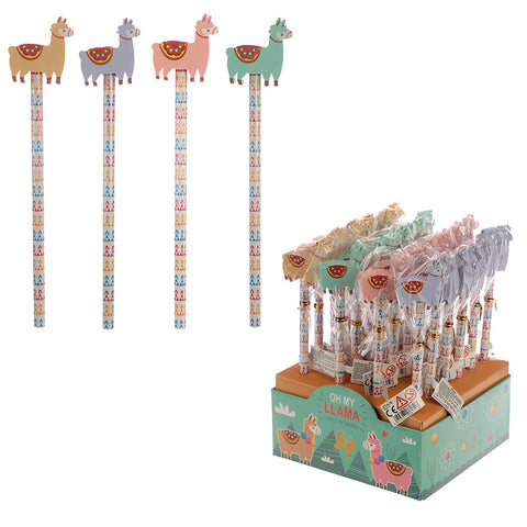 Oh My Llama Pencil with Eraser Topper