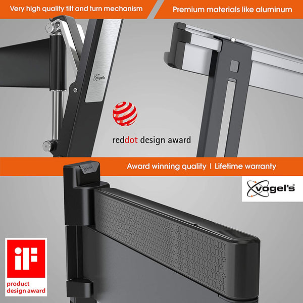 Vogel's 8395450 THIN 545 Premium TV Wall Mount, Ultra-Low Profile and Ultra-Smooth Full Motion 180° Swivel and 20° Tilt, Suitable for 40 to 65 Inch TV's, Black