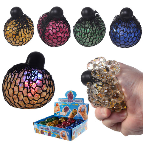 LED Squeezable Rainbow Ball in Net (E12)