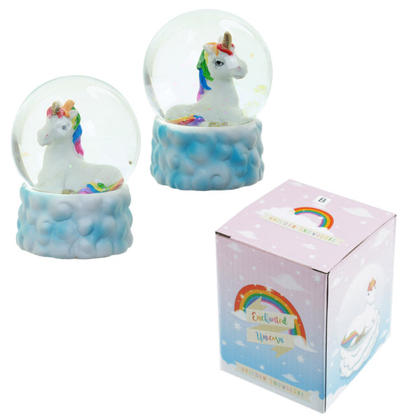 Rainbow Unicorn and Cloud Waterball Snow Globe