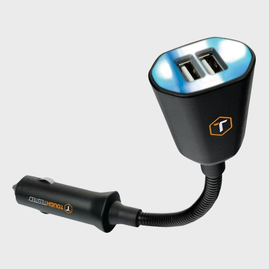 Tough Tested Dual USB Pro-Flex Gooseneck 3.4 AMP with LED Light