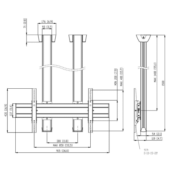 Vogel's CD1584 Ceiling Mount for Single Display